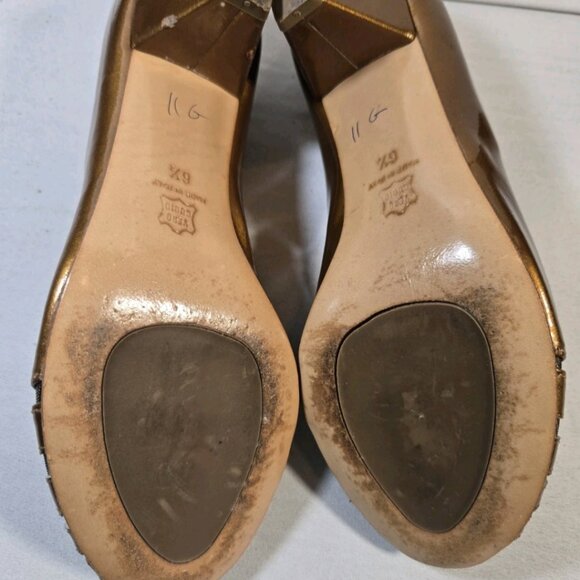 aquatalia by marvin k copper heels women sz6.5 open toe, heel defect - Picture 4 of 11